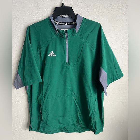 Men’s Green Adidas Short Sleeve Windbreaker Size L - Picture 1 of 7